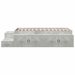 vidaXL Cadre de lit avec rangement Gris béton 244 x 127 x 53.5 cm
