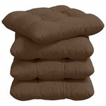vidaXL Coussins de siège 4 Pièces Marron 45 x 45 x 12 cm tissu