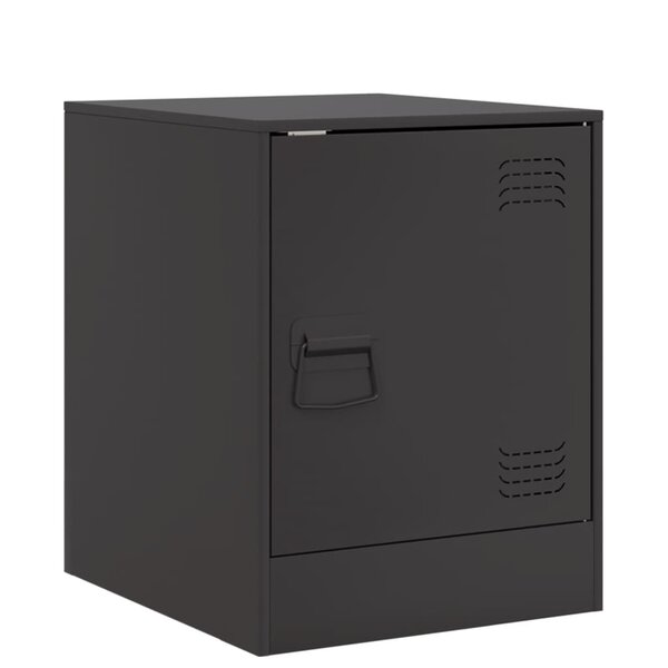 vidaXL Table de chevet noir 34 5x39x44 cm acier