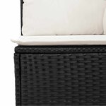 vidaXL Salon de jardin 6 Pièces avec coussins noir résine tressée