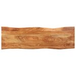 Banc banquette au bord naturel du bois 110 x 35 x 46 cm bois d'acacia solide et acier 02_0010780
