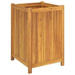 vidaXL Jardinière avec doublure 50x50x75 cm bois massif d'acacia