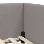 vidaXL Cadre de lit d'angle Taupe 80 cm x 200 cm Tissu et Contreplaqué