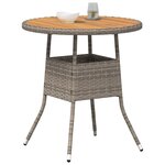 vidaXL Table de Dîner avec stockage Gris et Acacia 70 x 70 x 73 cm