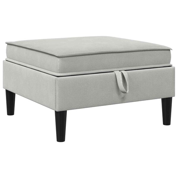 vidaXL Pouf avec Rangement Gris clair Velours