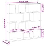 vidaXL Étagère cube murale 12 compartiments gris béton bois ingénierie