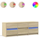 vidaXL Meuble TV avec LED chêne sonoma 140x34x50 cm bois d'ingénierie