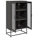 vidaXL Buffet haut noir 68x39x123 cm acier