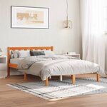 vidaXL Cadre de lit sans matelas cire marron 140x190cm bois pin massif