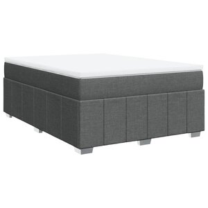 vidaXL Sommier à lattes de lit avec matelas Gris foncé 140x200cm Tissu