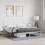 vidaXL Cadre de lit métal sans matelas et tête de lit blanc 160x200 cm