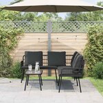 vidaXL Ensemble de canapé de jardin 2 Pièces Noir polyrotin