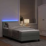 vidaXL Lit à ressort LED avec matelas Gris clair 100 x 200 cm Velours