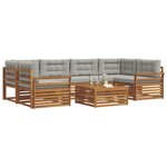 vidaXL Ensemble de canapés d'extérieur 7 Pièces Gris Naturel et Clair