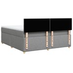 vidaXL Sommier à lattes de lit avec matelas Gris clair 180x200cm Tissu