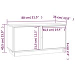 vidaXL Meuble TV Noir 80x35x40 5 cm Bois de pin massif