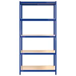 vidaXL Étagères à 5 niveaux 3 Pièces Bleu Acier et bois d'ingénierie