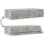 vidaXL Lit de jour avec tiroirs sans matelas gris béton 90x190 cm