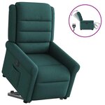 vidaXL Fauteuil inclinable électrique vert foncé tissu