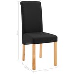 vidaXL Chaises à manger lot de 2 noir tissu