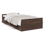 vidaXL Cadre de lit avec tiroirs sans matelas chêne marron 75x190 cm