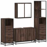 vidaXL Ensemble de meubles de salle de bain 4 Pièces chêne marron