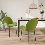 vidaXL Chaises à manger lot de 2 Vert clair Velours