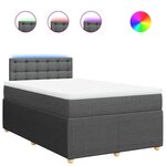 vidaXL Sommier à lattes de lit avec matelas Gris foncé 120x200cm Tissu
