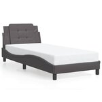 vidaXL Cadre de lit avec LED sans matelas gris 80x200 cm