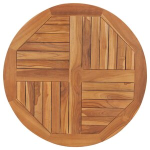 vidaXL Dessus de table Bois de teck solide Rond 2 5 cm 80 cm
