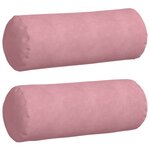 vidaXL Coussins d'accent 2 Pièces Rose Ø 25 x 70 cm