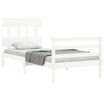 vidaXL Cadre de lit sans matelas blanc 100x200 cm bois massif