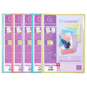 Protège-documents En Polypropylène Kreacover Pastel 100 Vues - A4 - Couleurs Assorties - Exacompta
