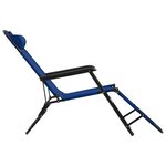 vidaXL Chaises longues pliables 2 Pièces avec repose-pied Acier Bleu