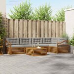 vidaXL Ensemble de canapés d'extérieur 6 Pièces Gris Naturel et Clair