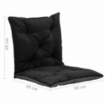 vidaXL Coussins de chaise pivotante 2 Pièces Noir et gris 50 cm Tissu