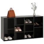 vidaXL Banc à chaussures Noir 103x30x54 5 cm Bois d’ingénierie