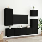 vidaXL Meuble TV mural noir 40 5x30x90 cm bois d'ingénierie