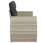 vidaXL Canapé de jardin 2 places et coussins gris clair résine tressée