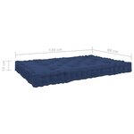 vidaXL Coussins de plancher de palette 4 Pièces Bleu marine clair Coton