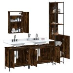 vidaXL Ensemble de meubles de salle de bain 4 Pièces Chêne fumé Bois