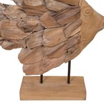 vidaXL Sculpture de poisson teck 40x12x57 cm