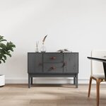 vidaXL Buffet Gris 110x40x78 cm Bois massif de pin