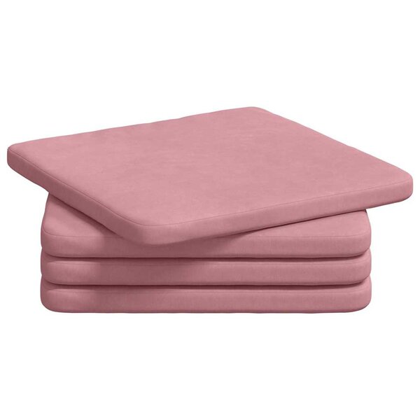 vidaXL Coussins de siège 4 Pièces Rose 40 x 40 x 3 cm Velours