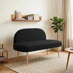 vidaXL Banc rembourré avec dossier Noir 110 x 60 x 76 cm Polyester