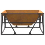 foyer vidaXL Carré 80x80x40 cm en acier résistant aux intempéries