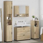 vidaXL Ensemble de mobilier de salle de bain 4 Pièces Chêne sonoma