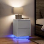 VidaXL Table de chevet avec lumières LED blanc 38x34x50 cm