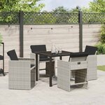 vidaXL Ensemble de salle à manger pour jardin Pliant 5 Pièces Gris clair