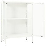 vidaXL Buffet Blanc 75x35x105 cm Acier et verre
